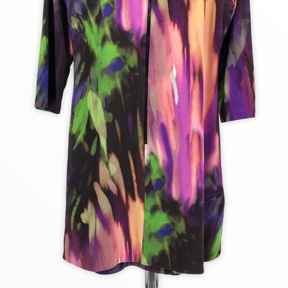 Trina Turk Watercolor Elbow Sleeve Sheath Dress - Picture 6 of 11